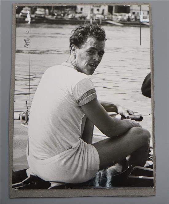 A rare unpublished photograph of Sidney Charles Rand (1934-2008), sculler of the Leander Rowing Club